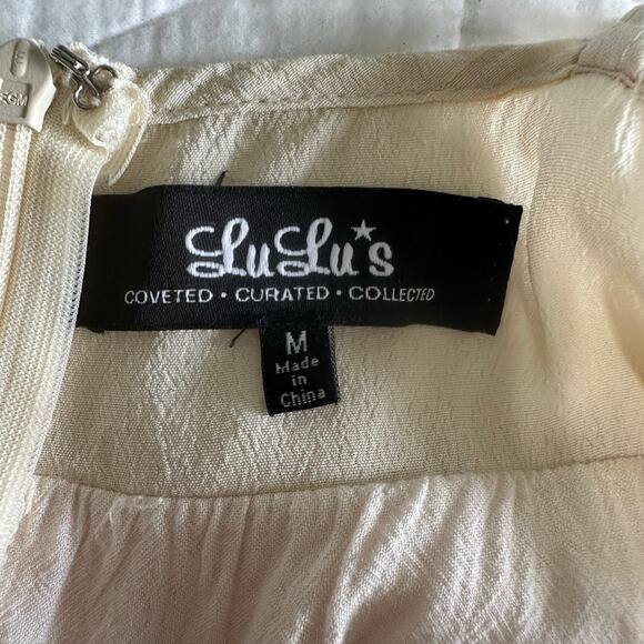 Lulu’s Women’s Hippie Hippie Chic Maxi Dress Crochet Bodice Cream Size Medium - Picture 10 of 12